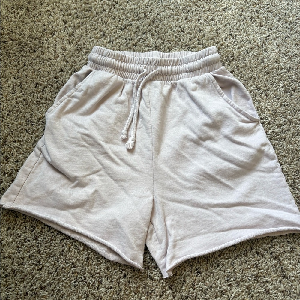 Zara Cream Athletic Shorts